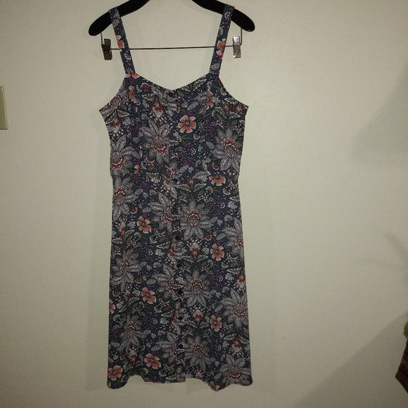 LOFT PAISLEY BUTTON DOWN FLARE DRESS - Picture 3 of 5